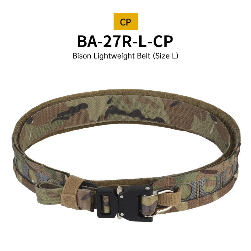 Tactical Two-Layer Battle Belt with Quick Detach Metal Buckle, MOLLE Hunting Combat Waist Belt for Airsoft Gear