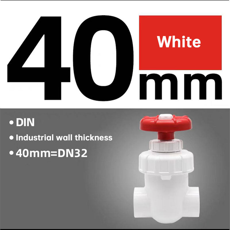 25/32/40mm UPVC Control Valve - Corrosion Resistant Plastic Gate Valve for Aquarium Sump & Garden Drip Irrigation Accessories