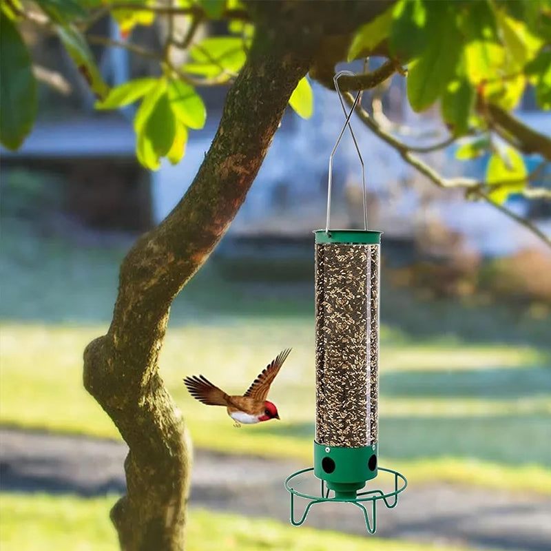 Squirrel-Proof Spinning Bird Feeder, Hanging Weight-Activated Seed Dispenser