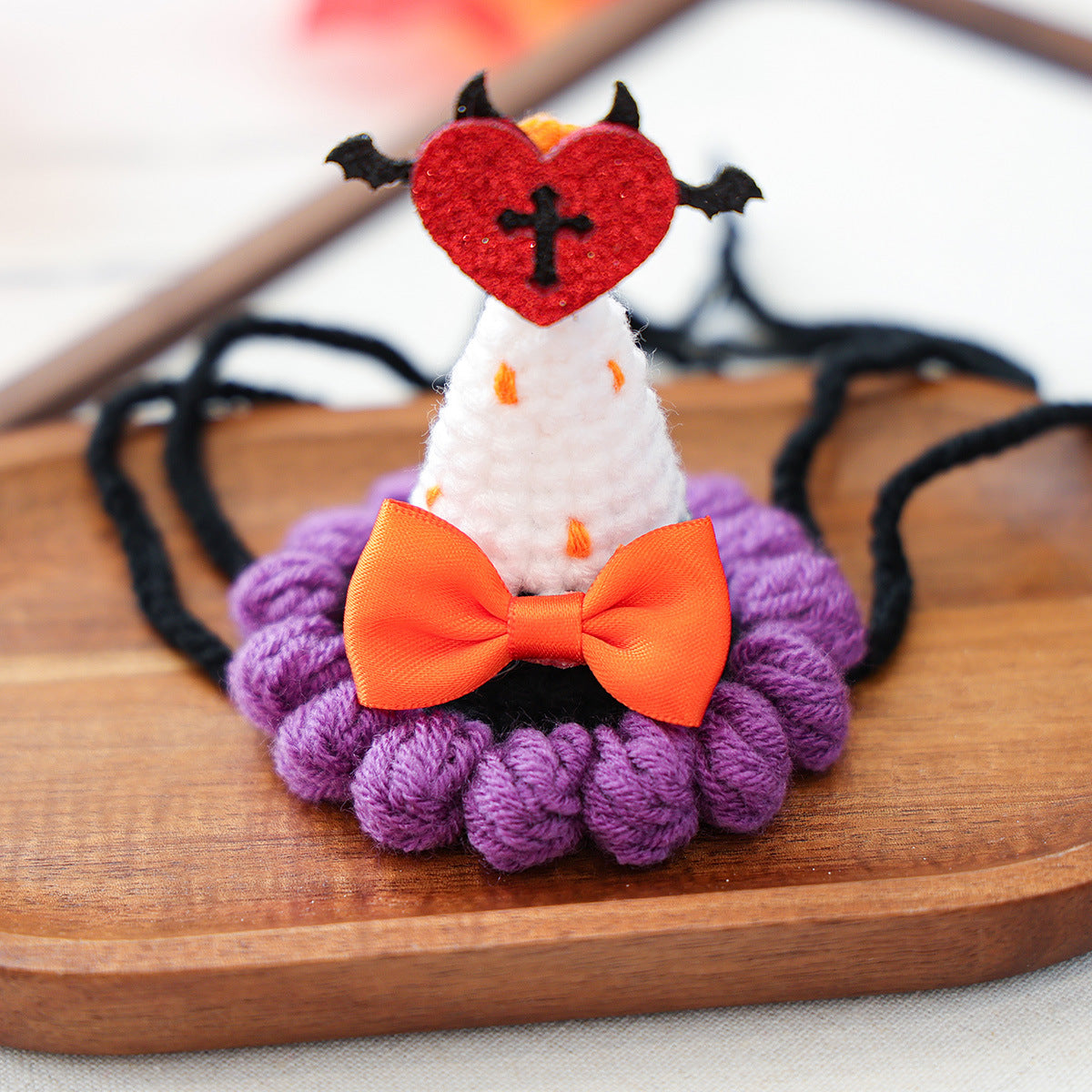 Pet Accessories Hat Halloween Festival Small Size Wizard Pumpkin Hat for Dogs and Cats Knit Hat for Small Dogs