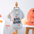 Cute Pet Clothing for Small Dogs and Cats, Halloween Pumpkin Ghost Crewneck Shirt