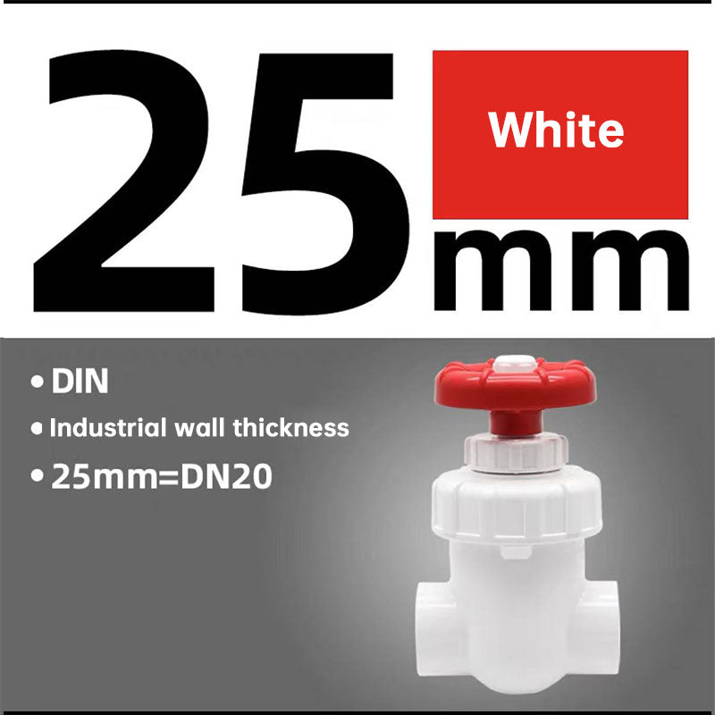 25/32/40mm UPVC Control Valve - Corrosion Resistant Plastic Gate Valve for Aquarium Sump & Garden Drip Irrigation Accessories