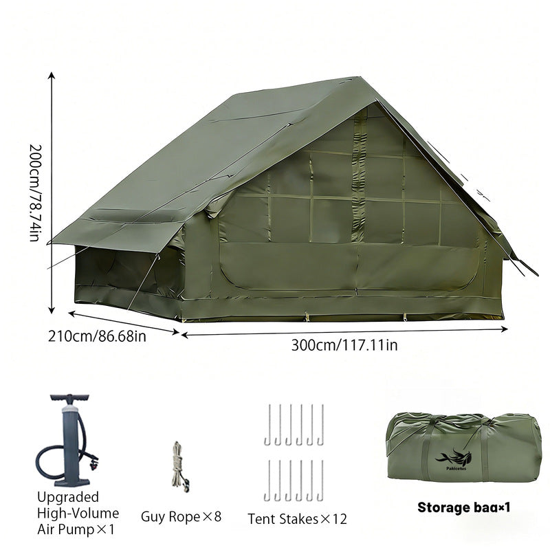 Large Inflatable Glamping Tent with Skylight, Breathable Mesh Air Tent for Summer Camping & Backpacking