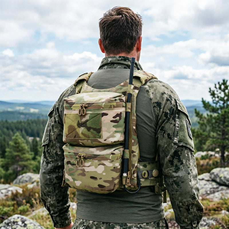Tactical Back Panel Double General Purpose Pouch for FCPC V5 & Ferro Style Plate Carriers, Molle Utility Storage Bag