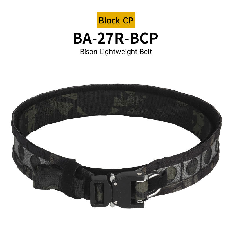 Tactical Two-Layer Battle Belt with Quick Detach Metal Buckle, MOLLE Hunting Combat Waist Belt for Airsoft Gear