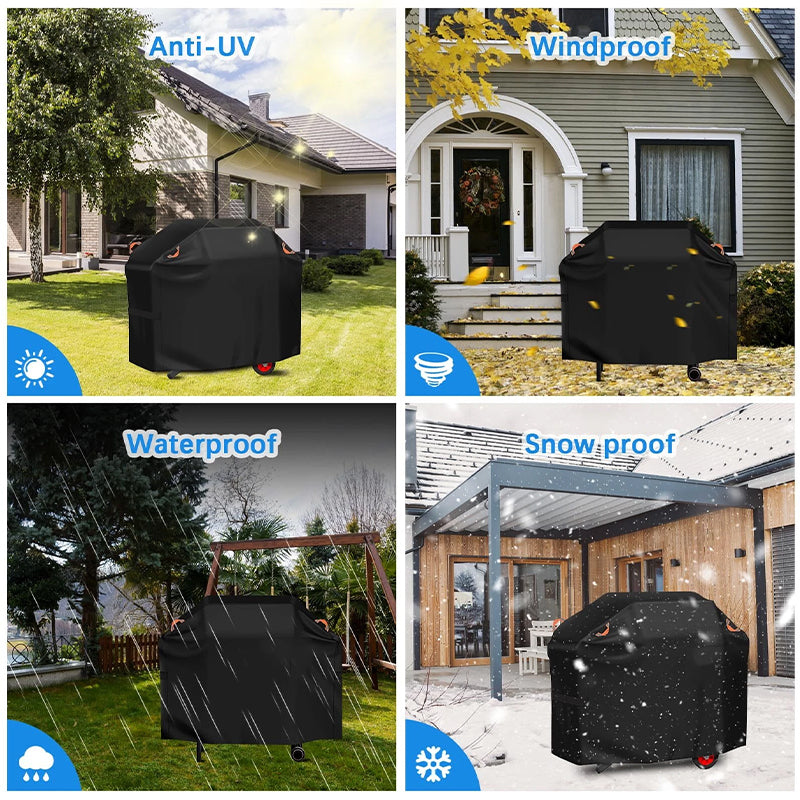 210D Waterproof BBQ Grill Cover, Heavy Duty Windproof Dustproof Cover for Gas, Charcoal, Electric Grills