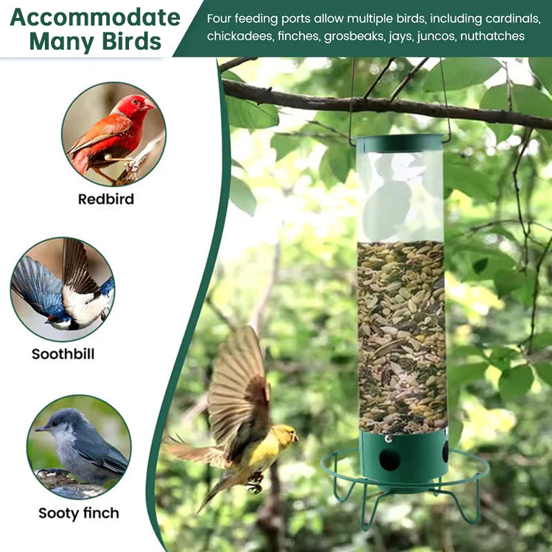 Squirrel-Proof Spinning Bird Feeder, Hanging Weight-Activated Seed Dispenser