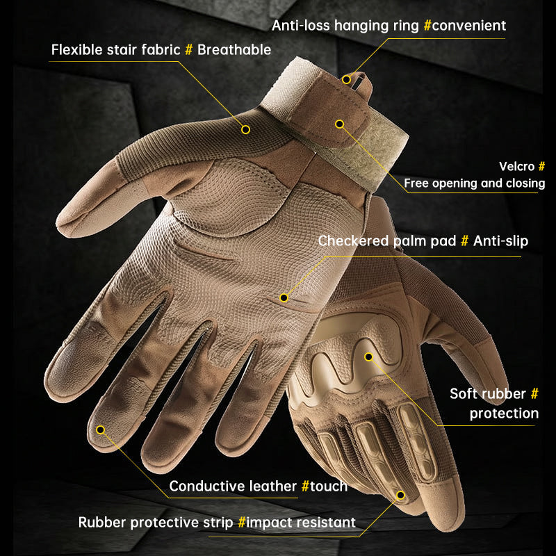 Men’s Tactical Gloves – Full Finger Anti-Slip Combat Gloves for Military, Outdoor & Fitness Use