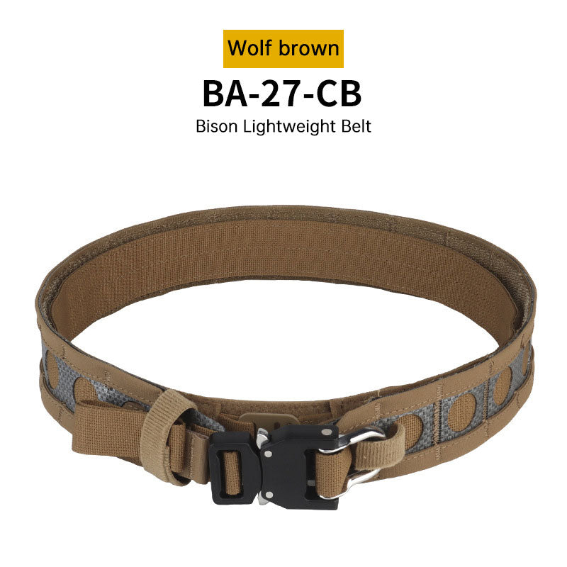 Tactical Two-Layer Battle Belt with Quick Detach Metal Buckle, MOLLE Hunting Combat Waist Belt for Airsoft Gear