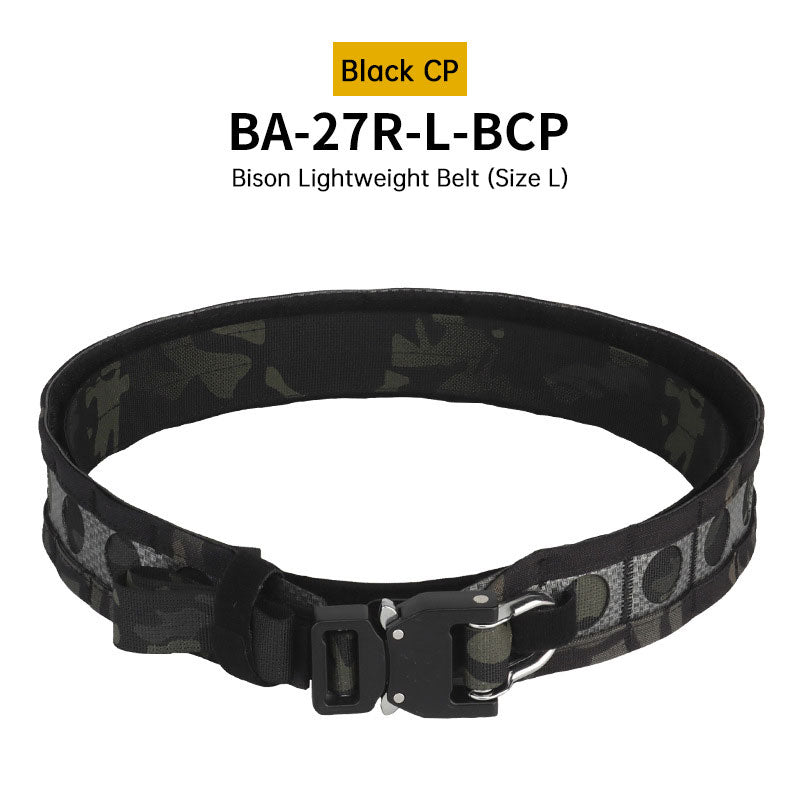 Tactical Two-Layer Battle Belt with Quick Detach Metal Buckle, MOLLE Hunting Combat Waist Belt for Airsoft Gear