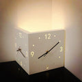 Nordic Dual‑Glow Corner Clock, Silent LED Wall Clock, Modern Minimalist Home Decor for Living Room Bedroom