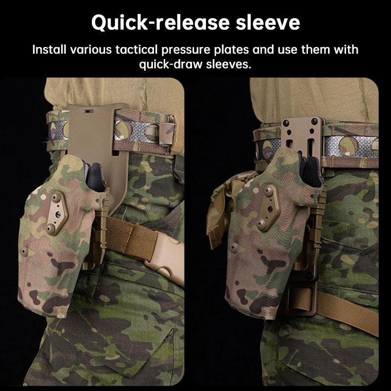 Tactical Two-Layer Battle Belt with Quick Detach Metal Buckle, MOLLE Hunting Combat Waist Belt for Airsoft Gear